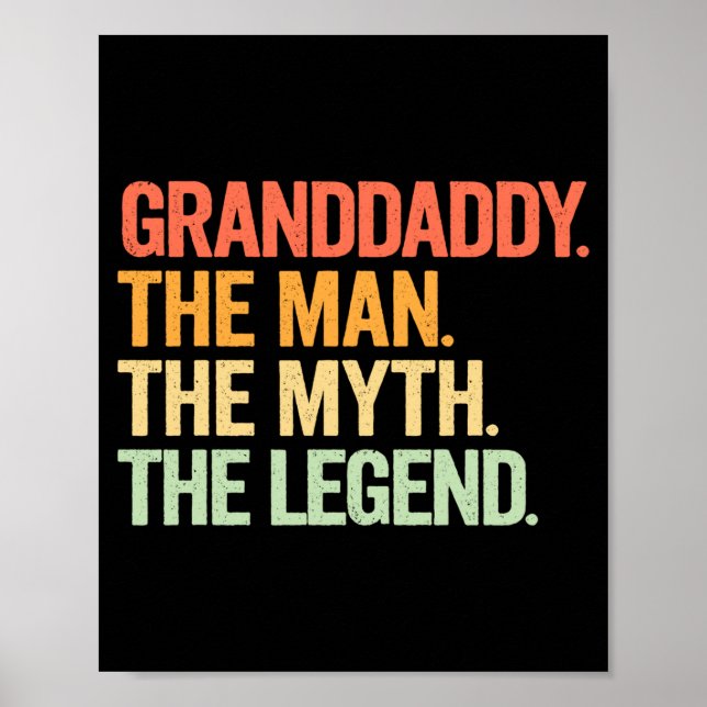 Granddaddy Man Myth Legend Retro Illustration Poster (Front)
