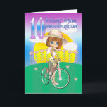 Granddaughter 10th Birthday Card with little girl<br><div class="desc">Granddaughter 10th Birthday Card with little girl on bike</div>