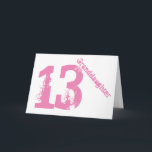 Granddaughter, 13th birthday, white and pink. card<br><div class="desc">A white background featuring  pink text,  on this 13th birthday greeting for any cool granddaughter. My Funny Mind Greetings.</div>