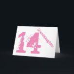 Granddaughter, 14th birthday, white and pink. card<br><div class="desc">A white background featuring  pink text,  on this 14th birthday greeting for any cool granddaughter. My Funny Mind Greetings.</div>