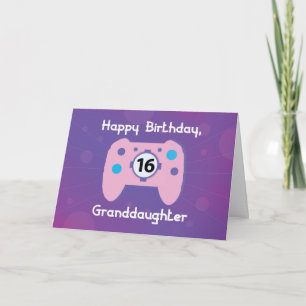 Granddaughter 16 Year Old Birthday Gamer Card
