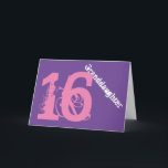Granddaughter, 16th birthday, white, pink, purple. card<br><div class="desc">A purple background featuring white and pink text,  on this 16th birthday greeting for any cool granddaughter. My Funny Mind Greetings.</div>