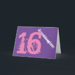 Granddaughter, 16th birthday, white, pink, purple. card<br><div class="desc">A purple background featuring white and pink text,  on this 16th birthday greeting for any cool granddaughter. My Funny Mind Greetings.</div>