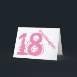 Granddaughter, 18th birthday, white and pink. card<br><div class="desc">A white background featuring pink text,  on this 18th birthday greeting for any cool granddaughter. My Funny Mind Greetings.</div>