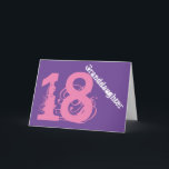 Granddaughter, 18th birthday, white, pink, purple. card<br><div class="desc">A purple background featuring white and pink text,  on this 18th birthday greeting for any cool granddaughter. My Funny Mind Greetings.</div>