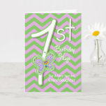 Granddaughter 1st Birthday Butterfly Hugs Card<br><div class="desc">Your Granddaughter will giggle when she sees these whimsical butterflies on a purple and green zigzag pattern background with a big number one for her 1st birthday card. Personalise name and verse using the template provided. We specialise in custom-made designs, contact us if you would like a unique made-to-order layout...</div>
