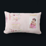 Granddaughter 1st Birthday PHOTO and POEM Gift<br><div class="desc">Pretty watercolor flowers and feathers adorn this pretty pink and white striped decorative keepsake gift for girls. There is a photo template field to add a photo and four template text fields all of which can be edited to suit any occasion, including 1st Birthday, Baptism, Christening, New Baby, Holy Communion,...</div>