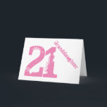 Granddaughter, 21st birthday, white and pink. card<br><div class="desc">A white background featuring  pink text,  on this 21st birthday greeting for any cool granddaughter. My Funny Mind Greetings.</div>