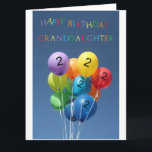 Granddaughter 2nd birthday balloons card<br><div class="desc">Granddaughter 2nd birthday balloons Created from an original Studio Porto Sabbia photo! This Coloured Balloons Birthday card is available as an age specific card ages 1 to 12, in different languages and for various specific (family) relations. For Birthday Party Invitations in the same style, check the Invitation section of Studio...</div>