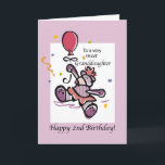 Granddaughter 2nd Birthday Bear Balloon Card<br><div class="desc">An amazing little girl will be two very soon. Wish your Granddaughter a wonderful 2nd Birthday with this sweet teddy bear who comes with a lot of confetti and a big balloon. A sweet illustration about an unforgettable day.</div>