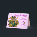 Granddaughter 2nd Birthday Card<br><div class="desc">Cut bear design for granddaughters 2nd.</div>