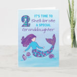 Granddaughter 2nd Birthday Sparkly Look Mermaid Card<br><div class="desc">Surprise a dear granddaughter with a card that will highlight her love for mermaids. Do this to “shell-ibrate” with her on her 2nd birthday that will be happening sooner than later.</div>