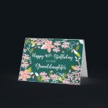 Granddaughter 40th Birthday Green Flowers Card<br><div class="desc">For your granddaughter who is celebrating her milestone 40th birthday,  this will be a wonderful choice to delight her and let her know how special she is. Green background highlights the variety of unique flowers surrounding the birthday message just like your granddaughter.</div>