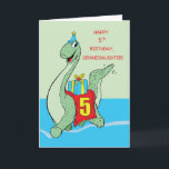 Granddaughter 5th Birthday Dinosaur Card<br><div class="desc">Such a cute dinosaur for your granddaughter’s 5th birthday! The dinosaur is carrying a special present and the number five is on the saddle. It is wearing a gigantic smile with huge wishes from you!</div>