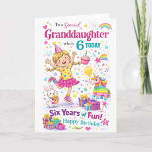 Granddaughter 6th Birthday Card