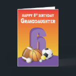 Granddaughter 6th Birthday Sports Balls Card<br><div class="desc">Six different sports balls for her 6th birthday will surely make your dear granddaughter’s special day more special. So you should better get your hands on this one to be able to give her on her celebration.</div>