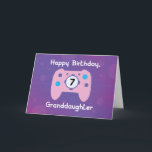 Granddaughter 7 Year Old Birthday Gamer Controller Card<br><div class="desc">Wow! Will be the only word that would come out of her mouth once you give this card to your granddaughter to greet her a happy 7th birthday. Any gamer would love get a card like this for their birthday.</div>
