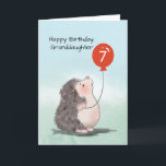 Granddaughter 7th Birthday Cute Hedgehog Balloon Card<br><div class="desc">An animal lover granddaughter will surely love to get this card for her 7th birthday. With a cute hedgehog,  this card will be perfect for her. That is why you should not think twice about getting this for her. Order your copy today!</div>