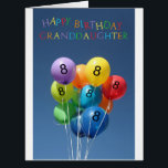 Granddaughter 8th birthday coloured balloons<br><div class="desc">Granddaughter 8th birthday coloured balloons Created from an original Studio Porto Sabbia photo! This Coloured Balloons Birthday card is available as an age specific card ages 1 to 12, in different languages and for various specific (family) relations. For Birthday Party Invitations in the same style, check the Invitation section of...</div>