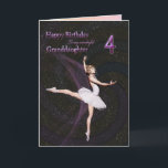 Granddaughter age 4, a ballerina birthday card<br><div class="desc">A beautiful ballerina dancing on a birthday card for a Granddaughter</div>