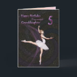 Granddaughter age 5, a ballerina birthday card<br><div class="desc">A beautiful ballerina dancing on a birthday card for a Granddaughter</div>