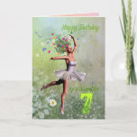 Granddaughter age 7, flower fairy birthday card<br><div class="desc">A beautiful ballerina flower fairy dancing on a birthday card for a Granddaughter.</div>