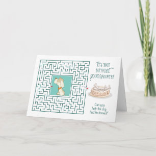Granddaughter Amazing Birthday Puzzle Maze Dog Card