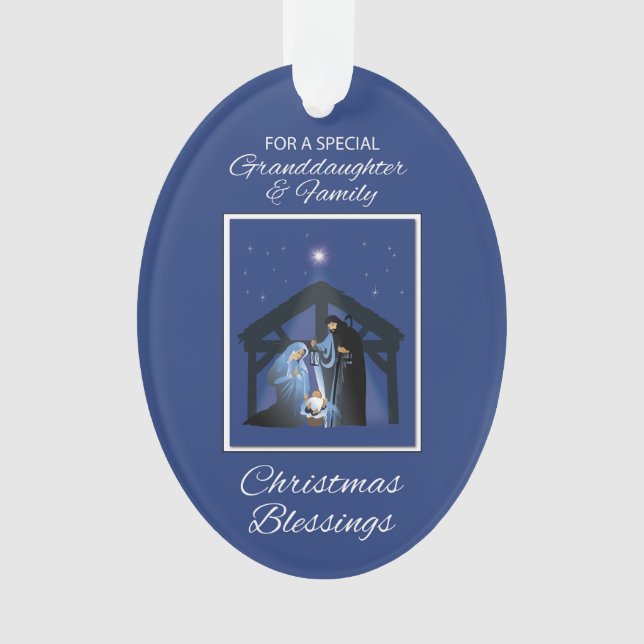Granddaughter and Family Christmas Blessings  Ornament (Front)