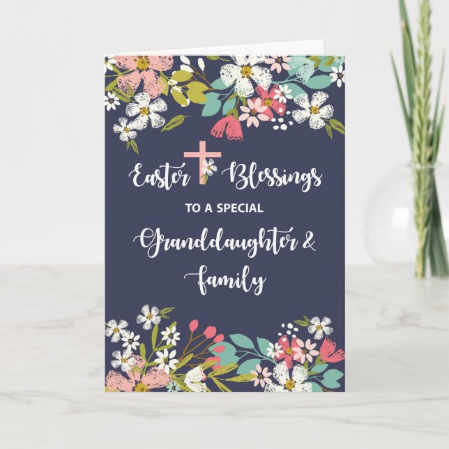 Granddaughter and Family Easter Blessings Card (Front)
