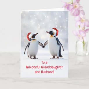Granddaughter and Husband Cute Couple of Penguins Card