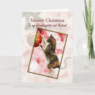 Granddaughter and husband, Meowy Christmas Holiday Card
