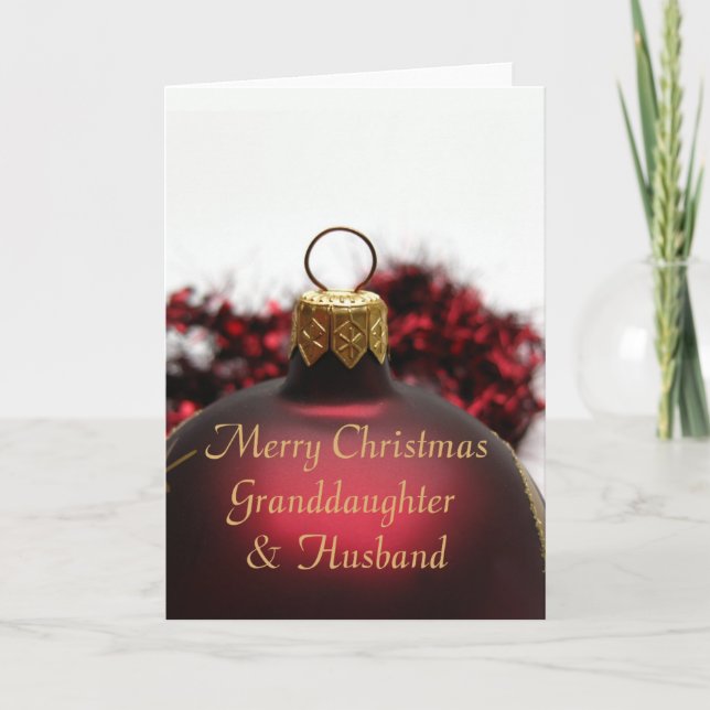 Granddaughter and Husband Merry Christmas card (Front)