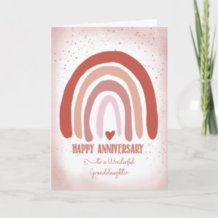Granddaughter Anniversary Soft Pink Watercolor Card