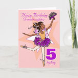 Granddaughter ballerina birthday peach age card<br><div class="desc">Cute modern graphic girls ballerina age 5 birthday card. Personalise this item to suit your requirements. Uniquely designed and illustrated by Sarah Trett. www.sarahtrett.com</div>
