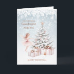 Granddaughter Ballerina Christmas Tree Snowflakes  Card<br><div class="desc">For little girl Christmas card with fairly tale Ballerina and Christmas tree. You can change text according to your requirements.</div>