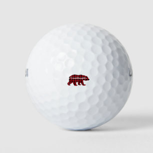 Granddaughter Bear Buffalo Red Plaid Golf Balls