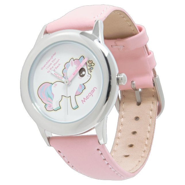 Granddaughter Bezel Stainless Steel Watch/Unicorn Watch (Angled)
