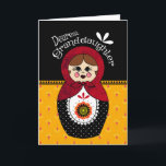 Granddaughter Birthday Babushka Doll Card<br><div class="desc">A colourful hand drawn babushka doll for a dear granddaughter.</div>