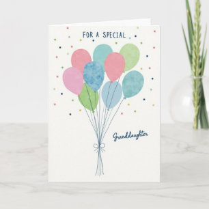 Granddaughter Birthday Balloons Card