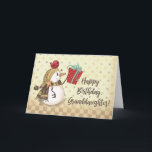 Granddaughter Birthday Bird on Snowman Present Card<br><div class="desc">As you granddaughter celebrates a winter birthday,  you can gift her with this cute card that has a snowman with a bird sitting on his head appearing on the cover. She will surely be thrilled to get this card from you.</div>
