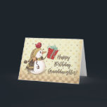 Granddaughter Birthday Bird on Snowman Present Card<br><div class="desc">As you granddaughter celebrates a winter birthday,  you can gift her with this cute card that has a snowman with a bird sitting on his head appearing on the cover. She will surely be thrilled to get this card from you.</div>