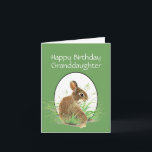 Granddaughter Birthday Bunny Love Grandma Grandpa Card<br><div class="desc">This little rabbit is here to bring you an unexpected note of love for Birthday wishes</div>