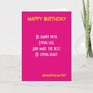 Granddaughter birthday card
