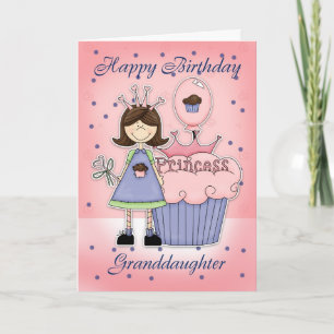 Granddaughter Birthday Card - Cupcake Princess