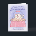 Granddaughter Birthday Card - Cute Puppy Purse Pet<br><div class="desc">Granddaughter Birthday Card - Cute Puppy Purse Pet</div>
