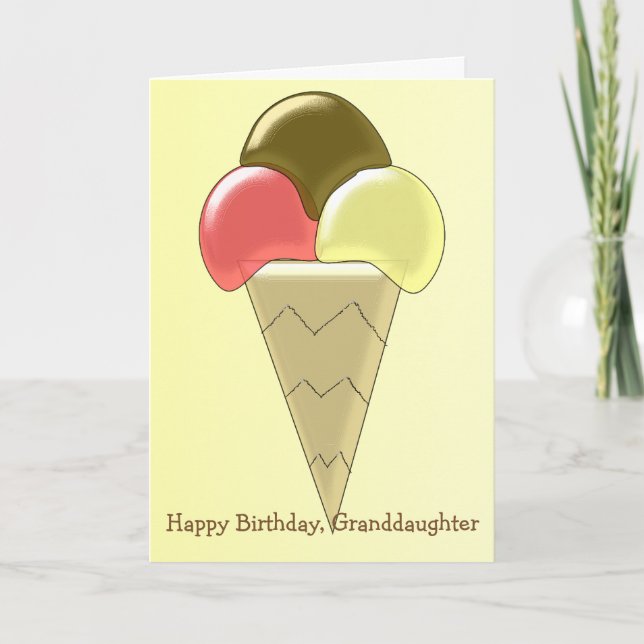 Granddaughter Birthday Card Ice Cream (Front)