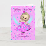 granddaughter birthday card - pink and blue polka<br><div class="desc">granddaughter birthday card - pink and blue polka dot</div>