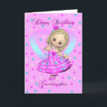 granddaughter birthday card - pink and blue polka<br><div class="desc">granddaughter birthday card - pink and blue polka dot</div>