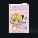 Granddaughter Birthday Card With Cute Little Girl<br><div class="desc">A cute little birthday girl card,  a stylish and modern young lady with her birthday gift,  sweet and pretty any young lady would enjoy</div>