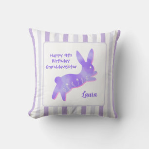 Granddaughter Birthday Cute Purple Bunny Custom  Cushion